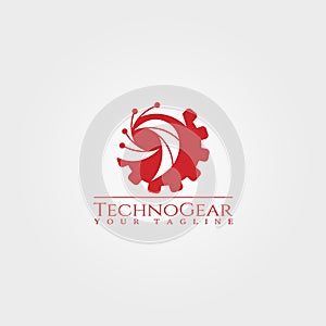 Gear logo template,technology vector design for business corporate,illustration element