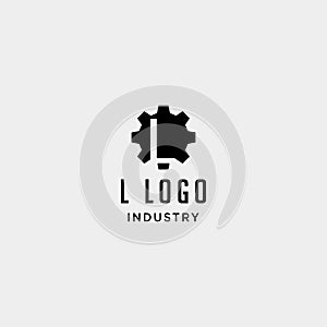 gear machine logo initial l industry vector icon design isolated