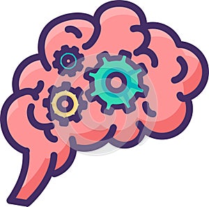 Gear Mechanism Brain Hemispheres Inside