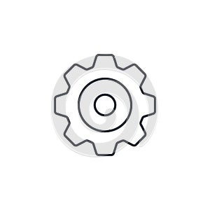 Gear, mechanism thin line icon. Linear vector symbol