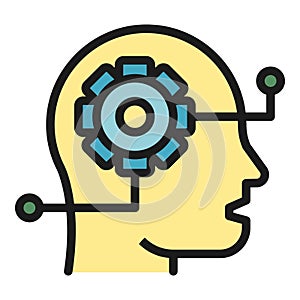 Gear mind icon vector flat