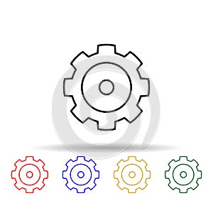 gear multi color style icon. Simple thin line, outline vector of web icons for ui and ux, website or mobile application