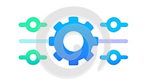 Gear Network Settings Icon, System Configuration and Technology, vector design Generative AI