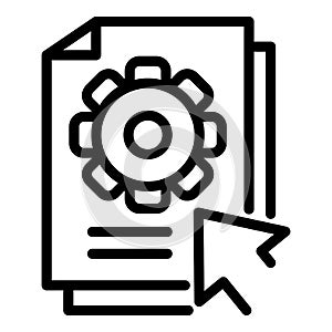 Gear online help icon, outline style