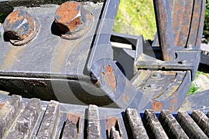 Gear with partly broken teeth from a historical machine  2