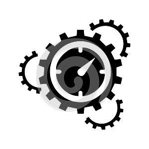 Gear, performance icon / black version