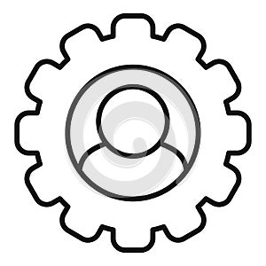 Gear personal traits icon, outline style