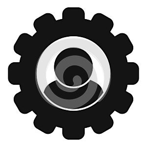 Gear personal traits icon, simple style