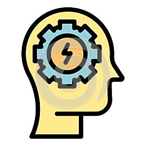 Gear realization icon vector flat