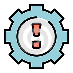 Gear risk plan icon vector flat