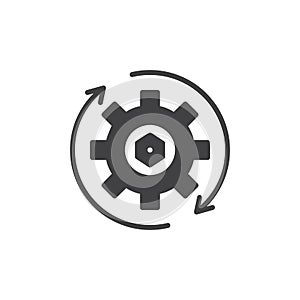 Gear and Rotation arrows vector icon