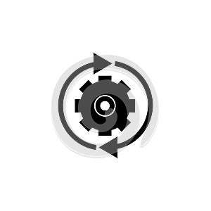 Gear Rotation Direction Flat Vector Icon