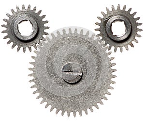 Gear scratched on white background