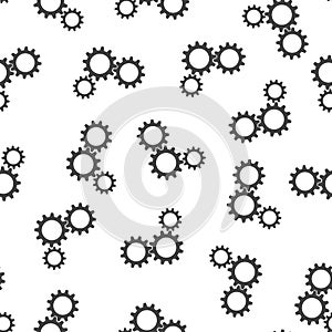 Gear seamless pattern background icon. Flat vector illustration.