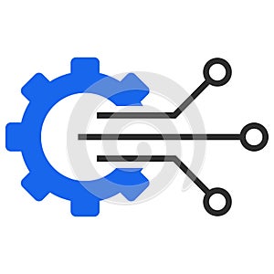 Gear Sensor Vector Icon Flat Illustration