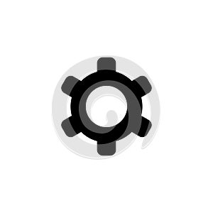 Gear, Setting Cog, Cogwheel or Gearwheel. Flat Vector Icon illustration. Simple black symbol on white background. Gear, Setting