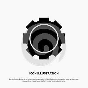 Gear, Setting, Instagram solid Glyph Icon vector