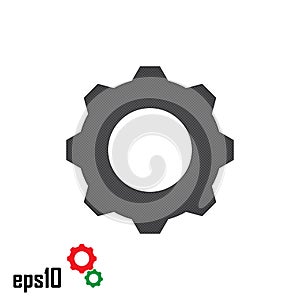 Grey Gear settings icon. Gear vector eps10.