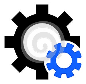 Gear Settings Vector Icon Flat Illustration