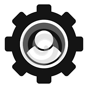 Gear setup icon simple vector. Digital person