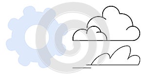 Gears and Clouds Representing Innovation, Technology, and Cloud Computing Concepts