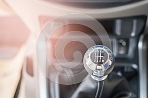 Gear shift in Modern car interior