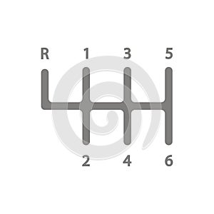 Gear shifter icon sign