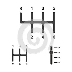 Gear shifter icon sign