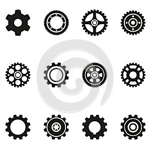 Gear silhouette icons