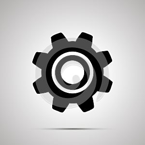 Gear silhouette, simple black settings icon