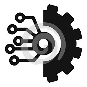 Gear smart ai icon, simple style