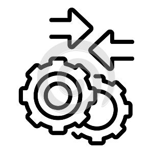 Gear system barter icon outline vector. Payment digital