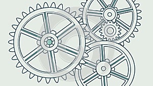 Gear System Components, Mechanical Engineering Icon, vector design Generative AI