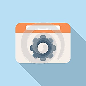 Gear system icon flat vector. Button interface