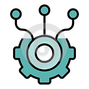 Gear system icon vector flat