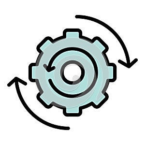 Gear system icon vector flat