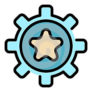 Gear thinking book icon vector flat