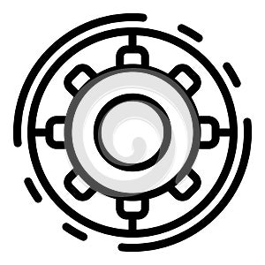 Gear thinking icon outline vector. Skill human