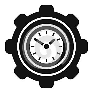 Gear time icon simple vector. Clock project