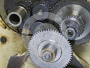 Gear unit of old lathe