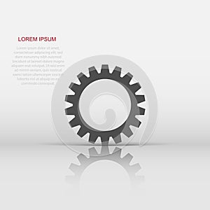 Gear vector icon in flat style. Cog wheel illustration on white isolated background. Gearwheel cogwheel business concept