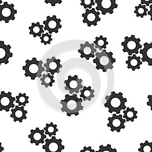 Gear vector icon seamless pattern background. Cog wheel illustration on white background. Gearwheel cogwheel business concept