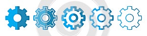 Gear vector icons. Setting vector icons