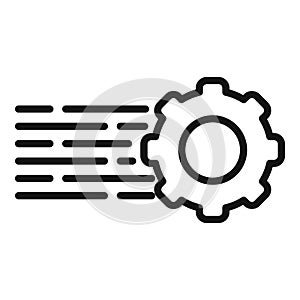 Gear velocity support icon outline vector. Speed scale run