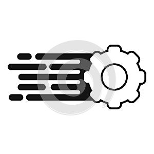 Gear velocity support icon simple vector. Speed scale run