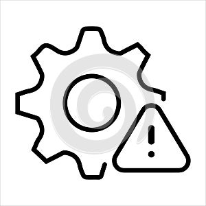 gear warning Icon in trendy outline style