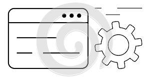 Gear and Web Browser Interface Representing Website Configuration and Optimization