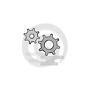 Gear Web Icon. Flat Line Filled Gray Icon Vector