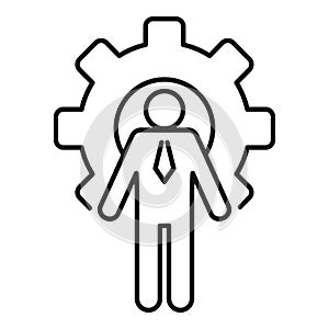 Gear wheel admin icon, outline style