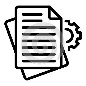 Gear wheel education icon outline vector. Web software